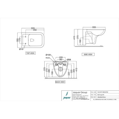 Konzolna Wc Olja Sa Softclose Daskom Rimless Jaquar Florentine