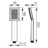 Tuš ručica sa 1 funkcijom Ferro Sinus Black S170BL-B