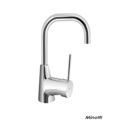 Stojeća baterija za lavabo Minotti Tubo 6120 je modernog dizajna sa labud lulom