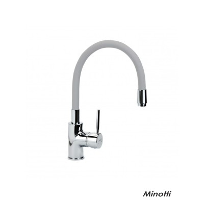 Minotti Tubo 6130S baterija za sudoperu sa fleksibilnim crevom u sivoj boji