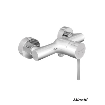 Zidna baterija za tuš kadu Minotti Tubo 6113 dolazi u kompletu sa tuš ručicom, crevom i zidnim držačem