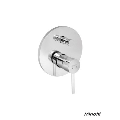 Minotti Tubo 6101 ugradna baterija za tuš kadu sa prebacivačem izrađena od hromiranog mesinga sjajne završne obrade