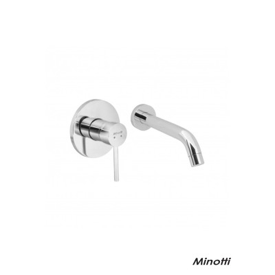 Minotti Tubo 61S02 ugradna baterija za lavabo sa fiksnim izlivom dužine 210 mm.