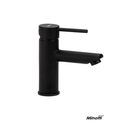 Stojeća baterija za lavabo Minotti Tubo Dark Elegance 6112B se ističe svojim modernim dizajnom i elegantnom crnom bojom