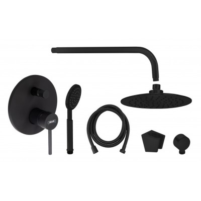 Ugradna baterija za tuš kadu Minotti Tubo Dark Elegance 61S01B dolazi u kompletu sa tuš ručicom, crevom i držačem