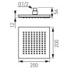 Tuš ruža kvadratna 200x200 Ferro Squerto DSN02