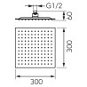 Tuš ruža kvadratna 300x300 Slim Ferro