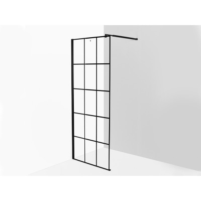 Tuš paravan 80x200cm Linni Elegance Black providno staklo