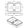 Granitna sudopera dvodelna mat crna 780x480 Ferro DRGM2/48/78BA