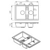 Granitna sudopera dvodelna siva 790x480 Ferro DRGM3/48/79GA