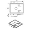 Granitna sudopera mat crna 580x480 Ferro DRGM48/58BA