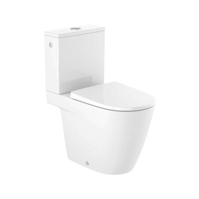 Keramički monoblok komplet Roca ONA rimfree. Ovaj monoblok ima mogućnost duplog odvoda, odnosno, odvod može ići u pod ili zid.