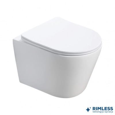 Kompaktna konzolna WC šolja Minotti PURE MH300 sa rimless funkcijom koja olakšava održavanje i sprečava taloženje kamenca