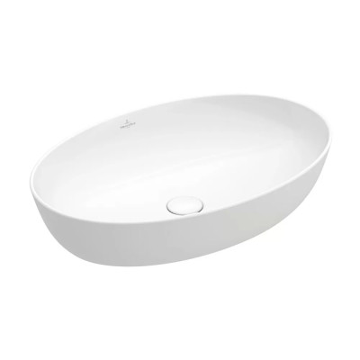 Nadgradni ovalni umivaonik za kupatilo Villeroy & Boch Artis. Umivaonik se ugrađuje na radnu ploču i nema otvor za slavinu