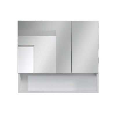 Kupatilsko ogledalo sa ormarićem za odlaganje LINEART NOVA 800 bele boje