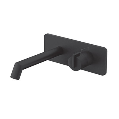 Jednoručna ugradna baterija za lavabo mat crne završne površine Rosan Stolz S3 Black 331401B