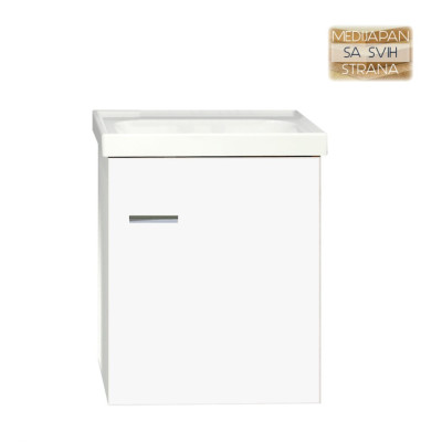 Konzolni kupatilski ormarić sa keramičkim umivaonikom Denko TERRA je dostupan u širini 50cm, 60cm i 80cm, kao i u više boja