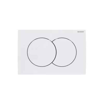 Tipka sa dvokoličinskim ispiranjem za ugradni vodokotlić Geberit Delta01 115.107.11.1 alpsko bele boje