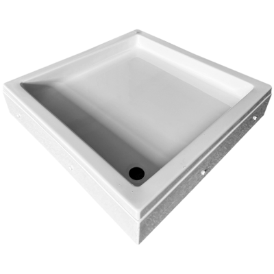 Akrilna tuš kada sa skidajućom akrilnom oblogom i podkonstrukcijom, dostupna je u dimenzijama 80x80x16cm i 90x90x16cm