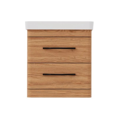 Pino Art Luxor konzolni ormarić sa fiokama i umivaonikom dolazi u prirodnoj boji drveta sa sofisticiranim detaljima