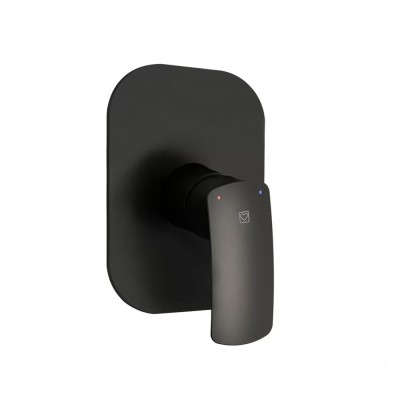 Ugradna maska za tuš bez prebacivača Herz Elite 12246B u mat crnoj boji izrađena od čistog mesinga