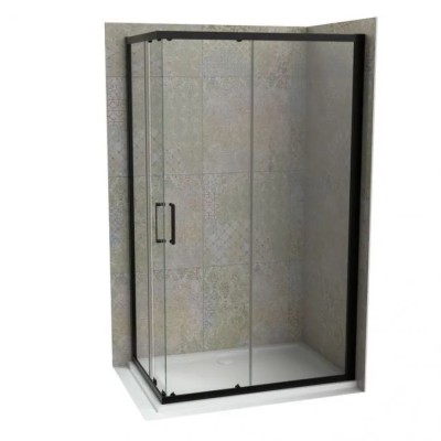 Stakleni paravan COPEN ATLAS PRO sa mat crnim aluminijumskim ramovima
