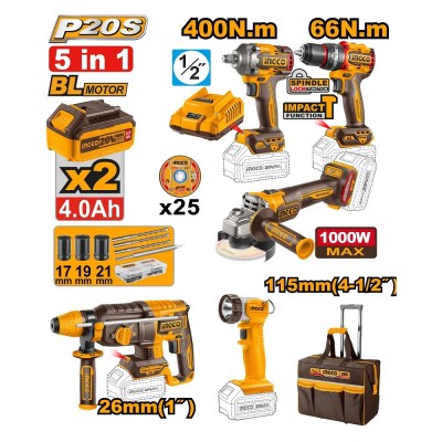 Set akumulatorskog alata SUPER Ingco CKLI2059E po akcijskoj ceni