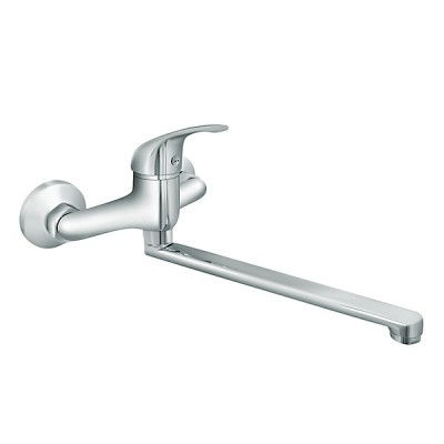 Zidna baterija za sudoperu Minotti Ekonomik 3115-L ima dugu pokretnu lulu koja je pogodna za velike sudopere