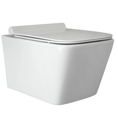 Konzolna WC šolja četvrtastog oblika HidroSan Diamond rimless u kompletu sa softclose daskom