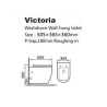 Tehnički crtež konzolne WC šolje HidroSan Victoria rimless