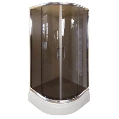 Polukružna tuš kabina za plitku kadu Hydrofit sa grey kaljenim staklom debljine 6 mm