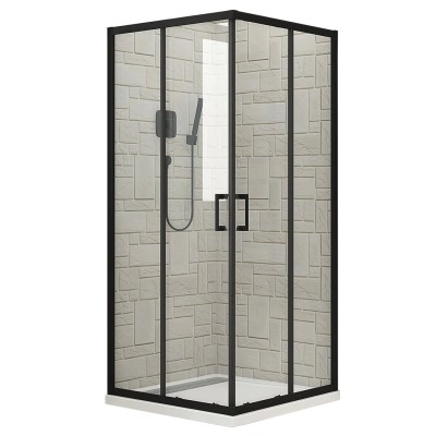 Tuš kabina Hydrofit BLACK sa mat crnim ramovima i providnim kaljenim staklom debljine 6 mm