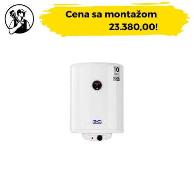 Bojler za kupatilo Inox prerada DOM 50L prohromski kazan. Vertikalna ugradnja bojlera. Garancija 10 godina.