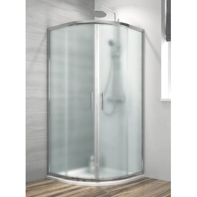 Polukružna tuš kabina 6012 R80 sa kaljenim mat staklom visine 195 cm