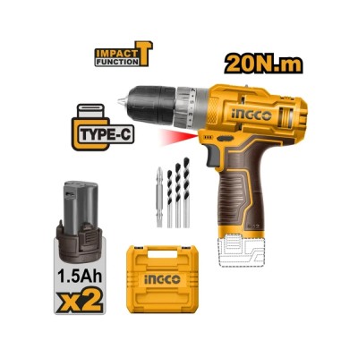 Akumulatorska udarna bušilica SUPER INGCO CIDLI12202E sa momentom od 20NM