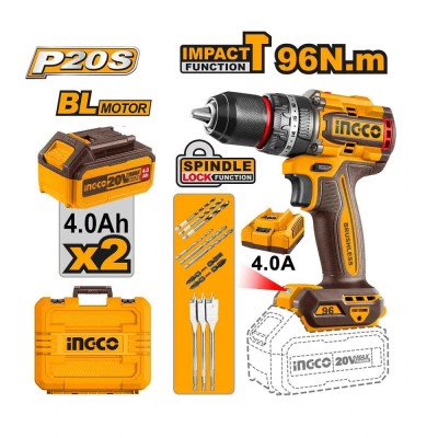 Akumulatorska udarna bušilica SUPER INGCO CIDLI20968E sa setom baterija