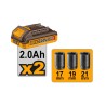 Set baterija od 2.0 Ah i 3 matice za udarni odvijač SUPER INGCO CIWLI2040E