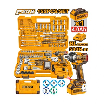 SUPER INGCO HKTHP31521 set alata i pribora od 152 dela sa akumulatorskim odvijačem