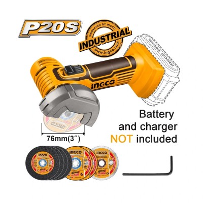 Akumulatorska mini brusilica SUPER INGCO CAGLI76011 sa prečnikom diska 76 mm