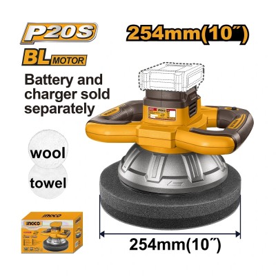 Akumulatorska polirka SOLO SUPER INGCO COPLI202548 prečnika 254 mm