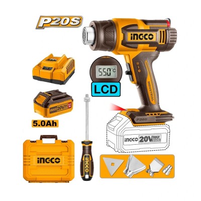 Akumulatorski pištolj za vreo vazduh SUPER INGCO HGLI20035 sa baterijom i punjačem