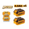 Set baterija 20V 2x4.0Ah SUPER INGCO COSLI240312E Set baterija 20V 2x4.0Ah SUPER INGCO COSLI240312E