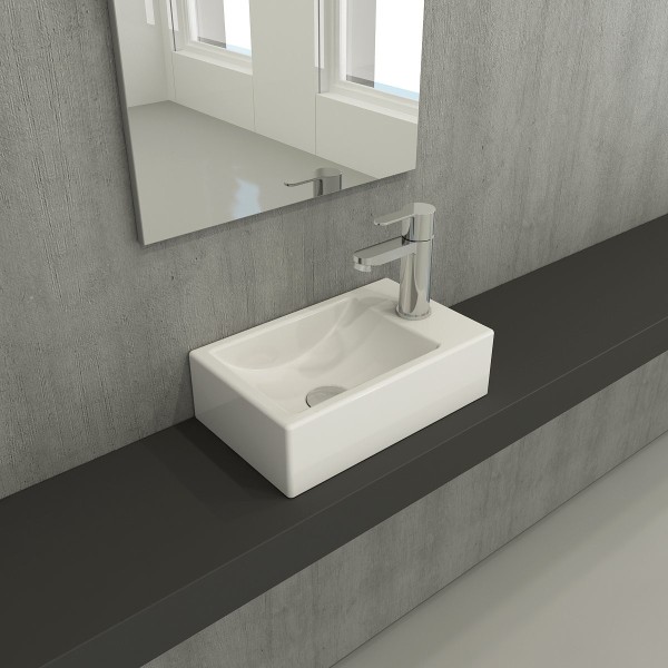 Bocchi Milano Lavabo desni 37cm beli 1419-001-0126