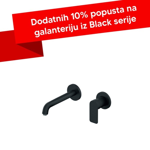 Baterija uzidna za lavabo Rosan S2 BLACK 231402B