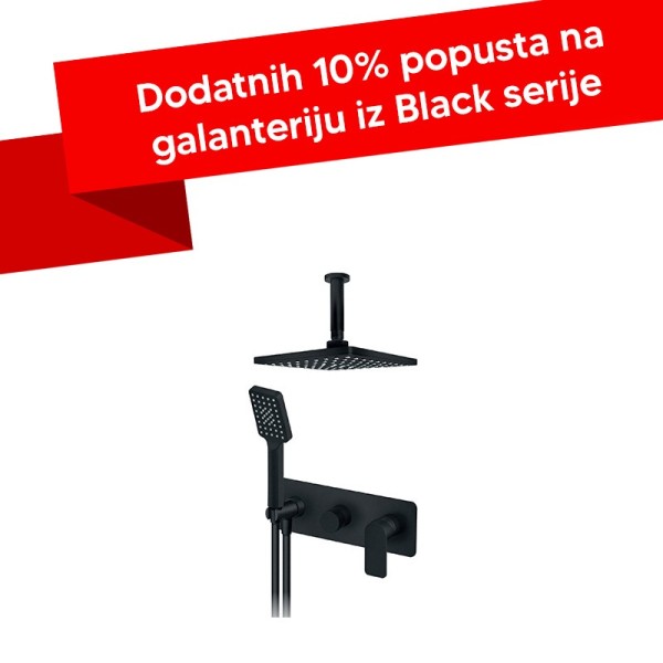 Baterija uzidna za tuš kadu Rosan S2 BLACK 231607B