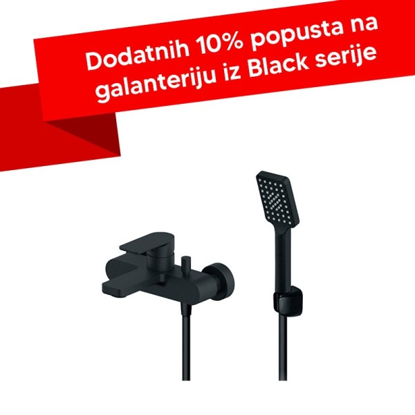 Baterija za kadu sa ručnim tušem Rosan S2 BLACK 233101B