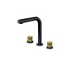 Baterija za lavabo dvoručna visoka Rosan Black & Gold 230309BG