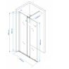 Tuš paravan Walk-in klizni 100×195cm providno staklo 8mm